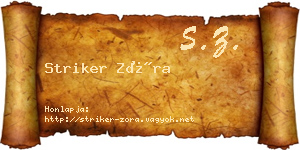 Striker Zóra névjegykártya